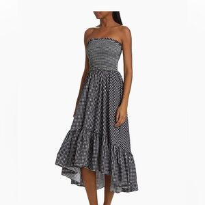 Caroline Constas
Emmy Strapless Gingham Midi-Dress